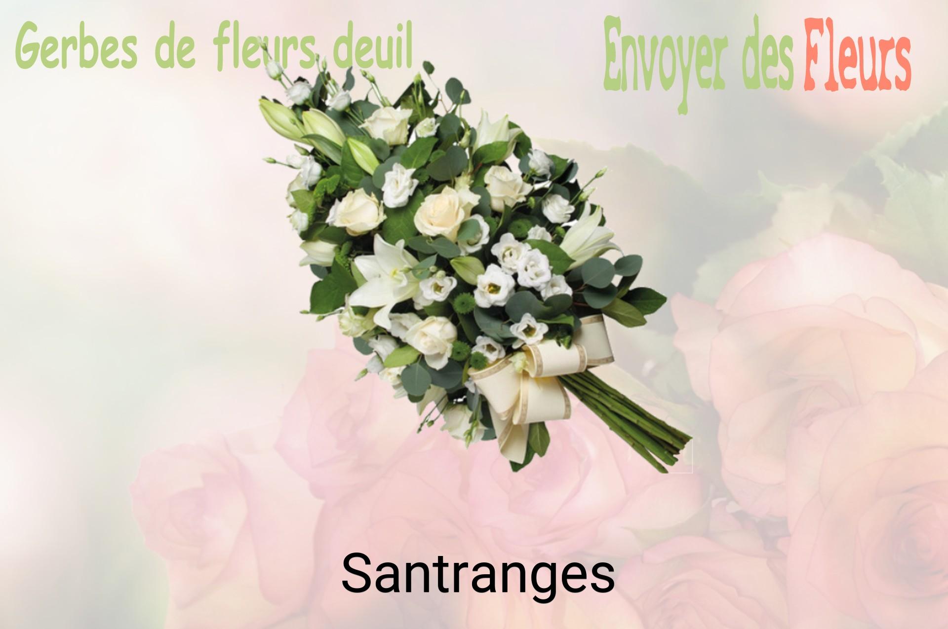 Gerbe de fleurs de deuil livrée à Santranges